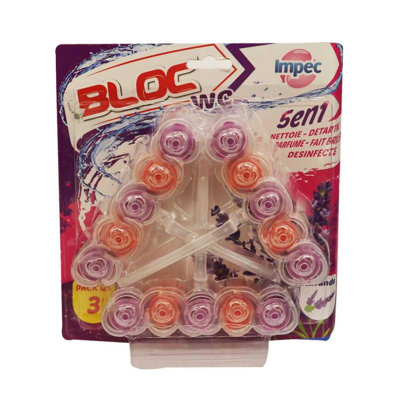 BLOC WC 5 EN 1 IMPEC /PQT DE 3 LAVANDE