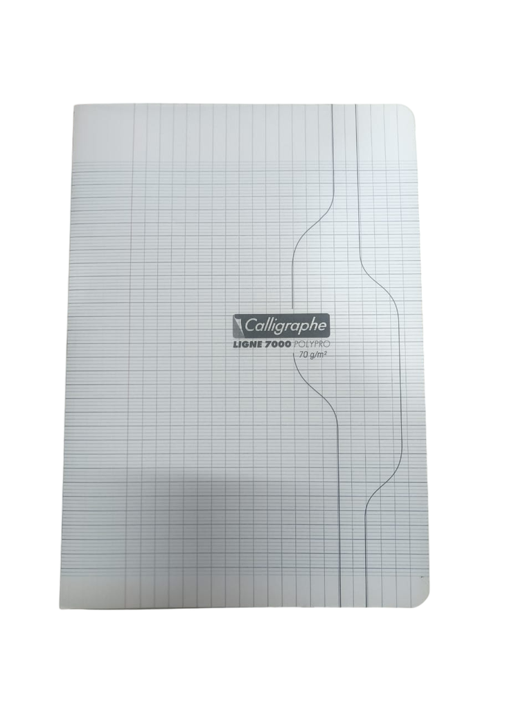 CAHIER 17*22 192P 90G POLYPRO CALLIGRAPHE TRANSPARENT