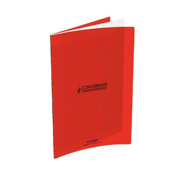 CAHIER A4 96P SEYES POLYPRO 90G CONQUERANT ROUGE