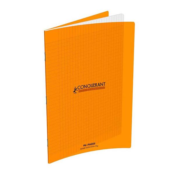 CAHIER 24*32 96P SEYES 90G POLYPRO CONQUERANT ORANGE