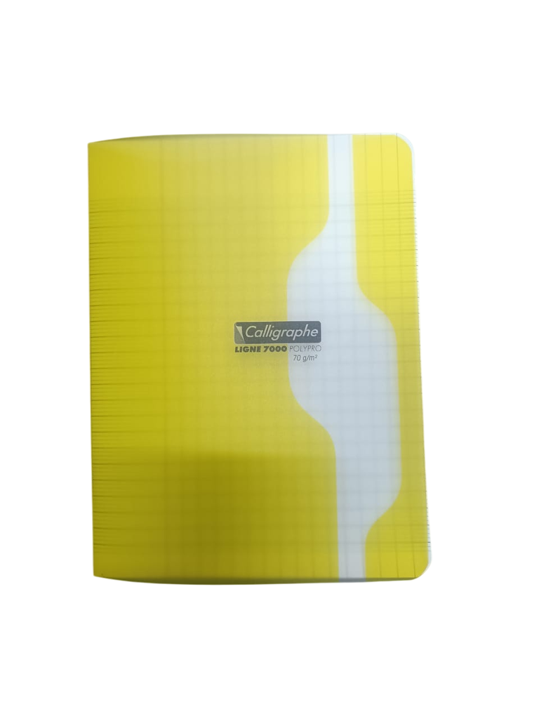 CAHIER 17*22 96P 90G POLYPRO CALLIGRAPHE JAUNE