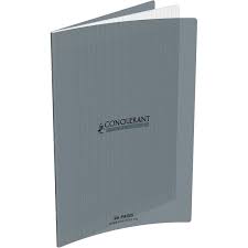 CAHIER A4 96P SEYES POLYPRO CONQUERANT 90G GRIS