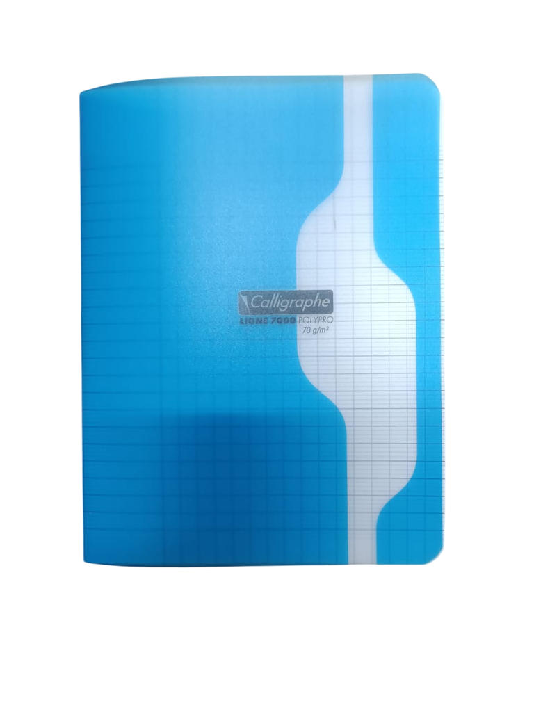 CAHIER 17*22 192P 90G POLYPRO CALLIGRAPHE BLEU