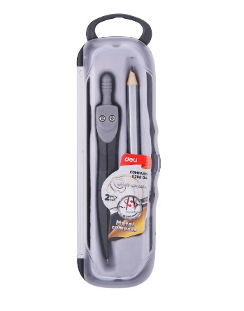 COMPAS DELI EN METAL AVEC CRAYON SILVER DEG20804