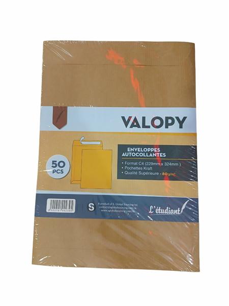 ENVELOPPE GAZELLE KRAFT A4 PQT DE 50