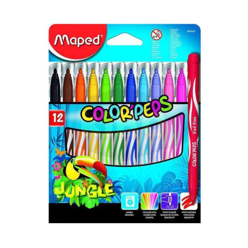 FEUTRE MAPED 12 CL COLOR PEPS JUNGLE A0220120
