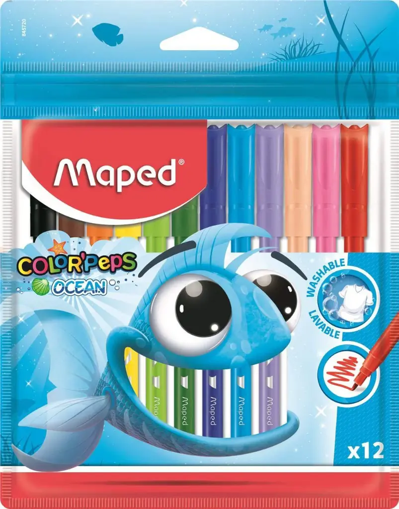 FEUTRE MAPED 12 CL COLOR PEPS OCÉAN