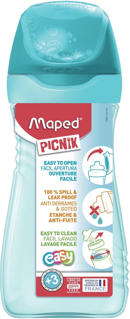 GOURDE EN PLASTIQUE ORIGINS 430ML PICNIK MAPED TURQUOISE