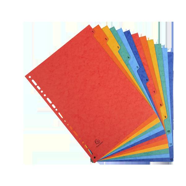 INTERCALAIRE 12 POSITIONS CARTON NUMEROTE/B