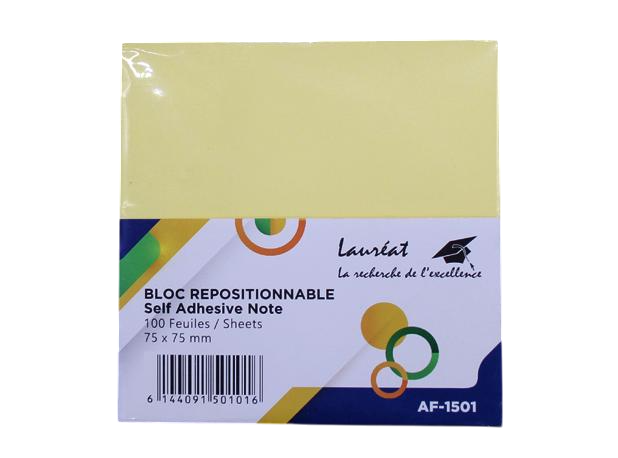 POST IT 75*75 LAUREAT JAUNE