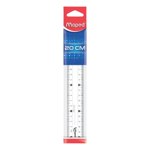 REGLE CRISTAL 20CM PLATE MAPED