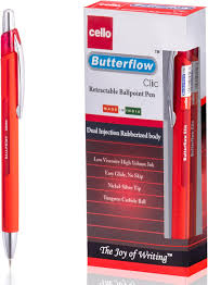 STYLO A BILLE BUTTERFLOW CLIC ROUGE CELLO 0.8MM/HYD