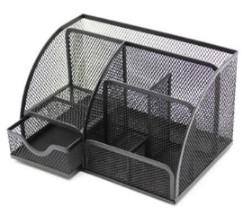 POT A CRAYON MÉTALLIQUE 9 RANGEMENTS B-76