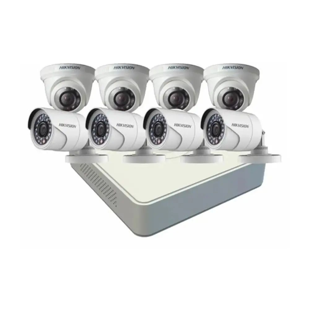KIT 4 CAMERA ANALOGIQUE  + PROTECTION + MONITEUR HIKVISION