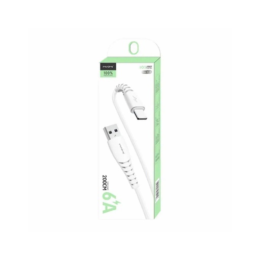 [STO:CÂBL-01313] CÂBLE USB TYPE MICRO MAIMI 6A 2m BLANC - X39 MICRO1