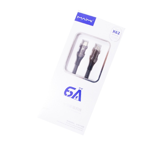 [STO:CABL-01333] CABLE X62 CC TYPE C TO C LED NYLON 6A 1M NOIR