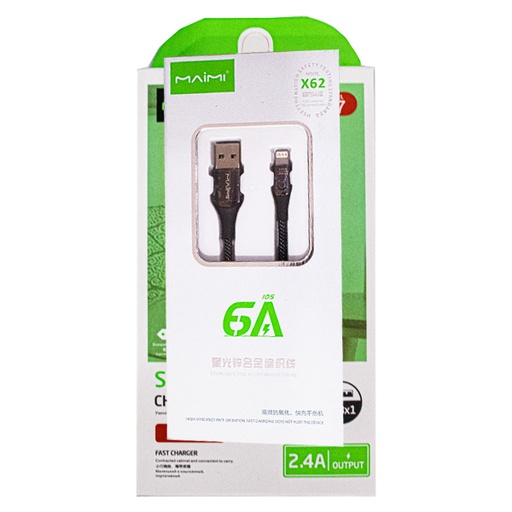 [STO:CABL-01334] CABLE X62 IOS USB TO IOS LED NYLON 6A 1M NOIR