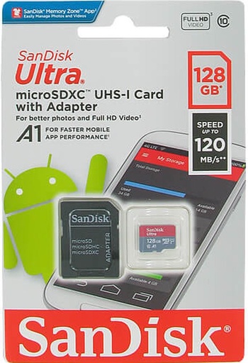 [STO:CART-02121] CARTE MEMOIRE SANDISK MICRO SD 128Go ULTRA C10