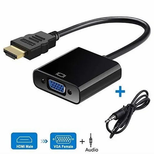 [STO:ADAP-00028] ADAPTATEUR DE CONVERSION HD HDMI MALE A VGA FEMELLE + AUDIO