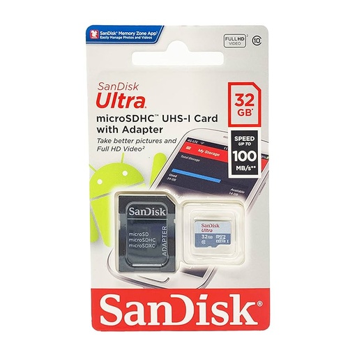 [STO:CART-02112] CARTE MEMOIRE MICRO SD 32GB SANDISK AVEC ADAPTEUR