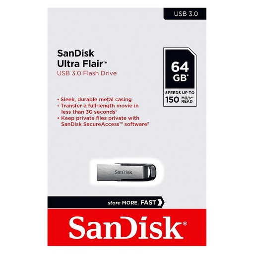 [STO:FLAS-04706] FLASH DISK SANDISK 64GB ULTRA FLAIR 3.0