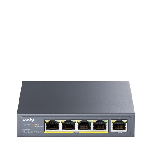 [STO:SWIT-09410] SWITCH CUDY POE+ 5 PORT GIGABITE 60W GS1005P
