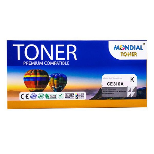 [STO:TONE-10485] TONER MONDIALTONER HP CE310A / CF350A OU CANON 729 BLACK