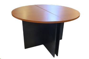 [STO:TABL-09539] TABLE DE CONFERENCE RONDE EN DEUX PARTIE DIAM 120CM CHERRY