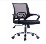 [STO:CHAI-02605] CHAISE OPERATIONNELLE NOIR A ROULETTE DOS FILET/AVEC ACCOUDOIR BPOP-409A