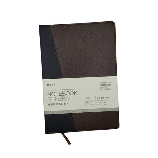 [STO:BLOC-00757] BLOC NOTE COUVERTURE CUIR MG 250*175MM 18K/120P 1K78