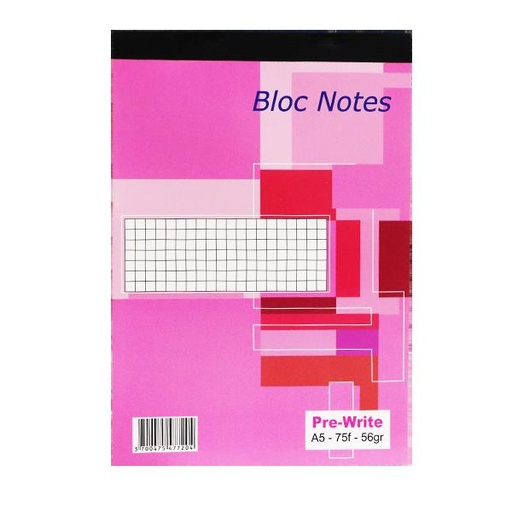 [STO:BLOC-00739] BLOC NOTE A5 150P PREWRITE