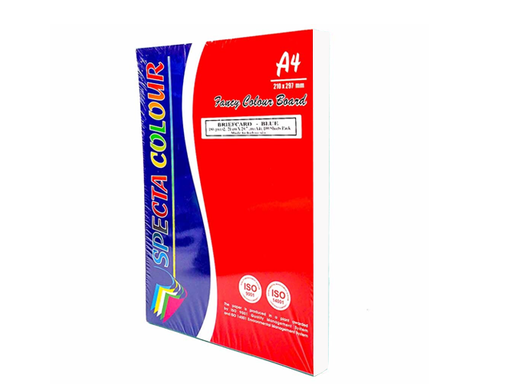 [STO:FICH-04475] FICHE BRISTOL A4 COULEUR SPECTA - PQT DE 100