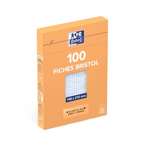 [STO:FICH-04470] FICHE BRISTOL A5 5/5 PQT DE 100
