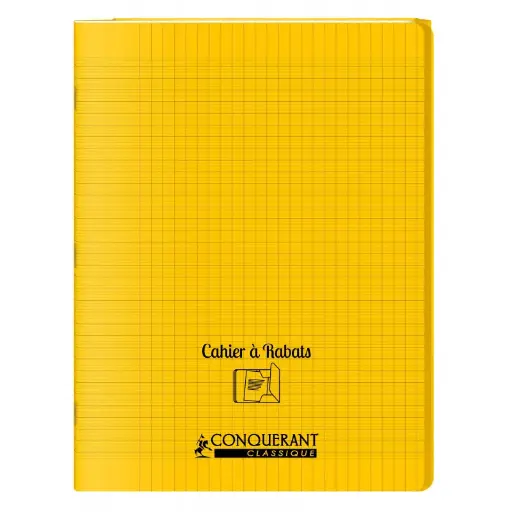 [STO:CAHI-01676] CAHIER 24*32 48P 90G POLYPRO A RABAT CONQUERANT JAUNE