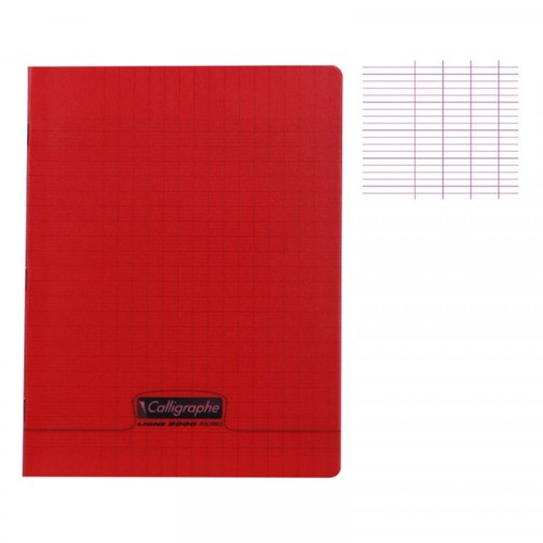 [STO:CAHI-01561] CAHIER 17*22 192P 90G POLYPRO CALLIGRAPHE ROUGE