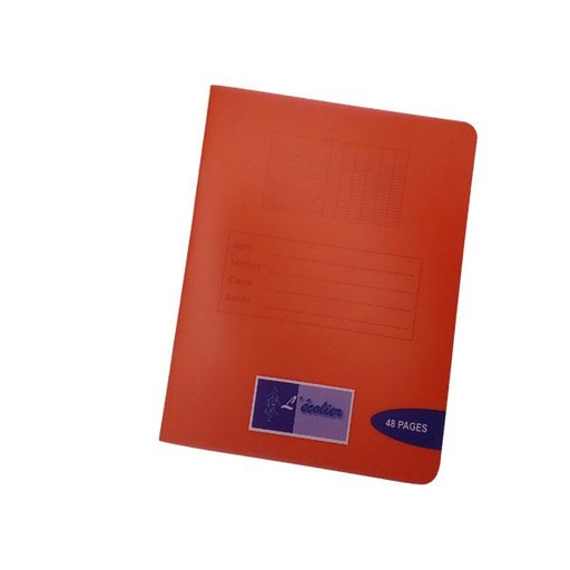 [STO:CAHI-01595] CAHIER 17*22 48P 90G POLYPRO ECOLIER ROUGE