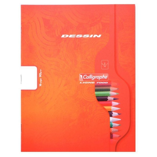 [STO:CAHI-01808] CAHIER DE DESSIN 17*22 16P UNI 90G  551C CALLIRAPHE