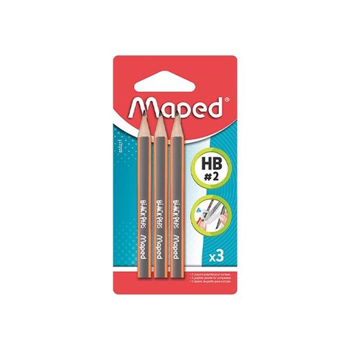 [STO:CRAY-03388] CRAYON GRAPHITE MINI BLACK PEPS HB MAPED (BLISTER DE 3)