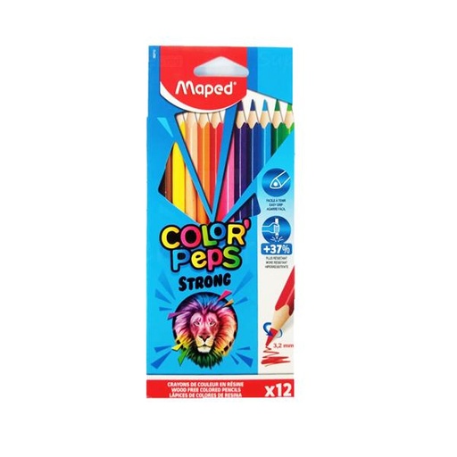[STO:CRAY-03352] CRAYON DE COULEUR 18CM/12CL COLORPEPS  STRONG MAPED A0228152