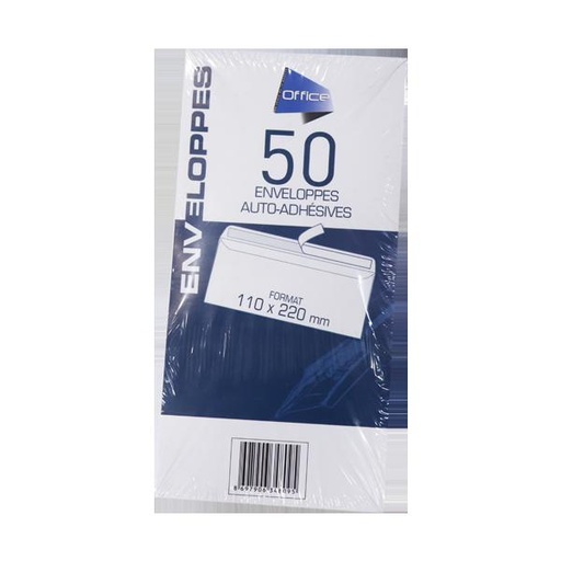 [STO:ENVE-04268] ENVELOPPE BLANCHE 11x22 autoc. SANS FENETRE OFFICE