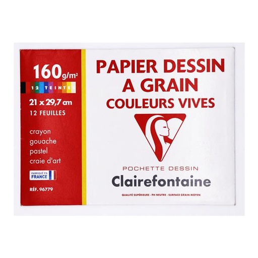 [STO:POCH-07449] POCHETTE CANSON COULEUR VIVE CLAIREFONTAINE