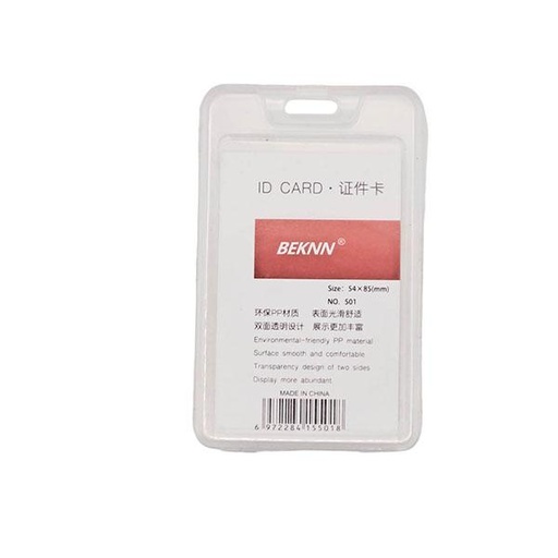 [STO:PORT-07589] PORTE BADGE PLASTIQUE VERTICAL TRANSPARENT