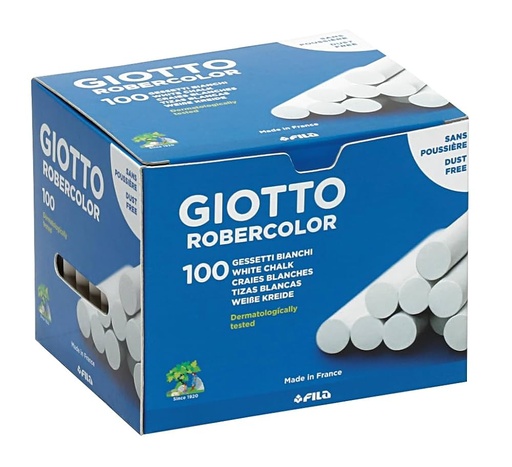 [STO:BOIT-00814] CRAIE BLANCHE GIOTTO ROBERCOLOR BOITE DE 100