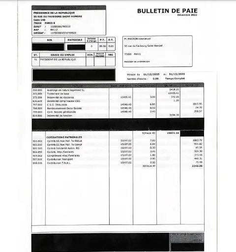 [STO:BULL-00322] BULLETIN DE PAIE PREMIER